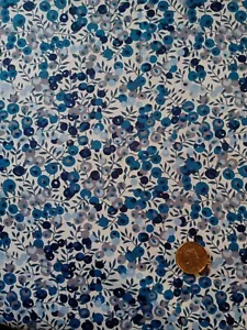 Wiltshire T blue Liberty Tana Lawn cotton approx 47 x 50 cm - Picture 1 of 2