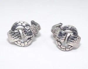 HIGH END DESIGNER INSPIRED EMBOSSED PATTERN STERLING EARRINGS ~ 0.75" / 7g - Picture 1 of 7