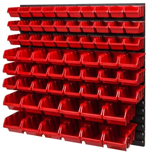 Stapelboxen Wandregal Box Sichtlagerkästen Schüttenregal Lagersystem 66 Boxen - Bild 1 von 7