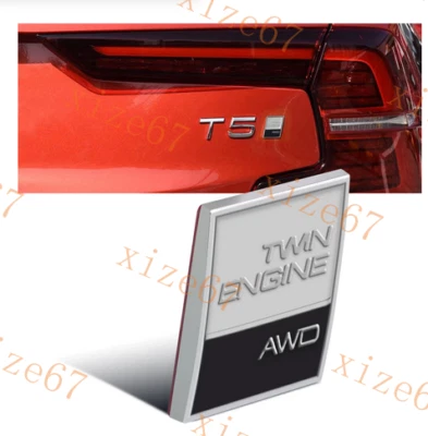 1 pieza para Volvo emblema trasero maletero pegatina bandera AWD motor doble negro Foto 1 de 4