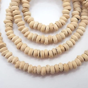 28" strand ARTISAN handmade hand turned WOODEN spacer beads tribal organic wood - Picture 1 of 7