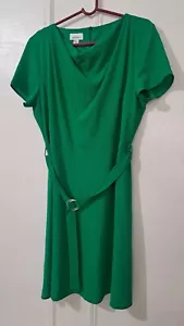 Jaclyn Smith Womens Xl Kelly Green Shift Dress Plunge Neck - Picture 1 of 8