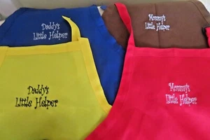 Children's/Toddlers embroidered Apron - Mommy's / Daddy's Little Helper - Picture 1 of 15