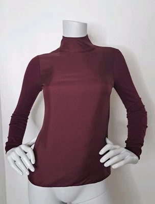 Ted Baker Silk Top UK 8 *PLEASE READ - IMPERFECTION* Burgundy Long Sleeve  - Image 1 of 4