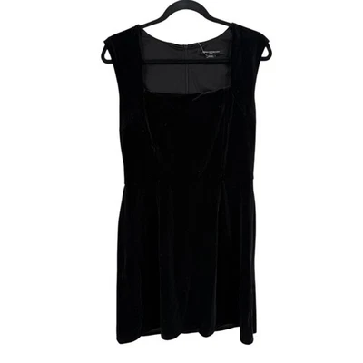 French Connection dress Stretch Velvet Square Neck Sleeveless minidress size 12  - Image 1 of 4