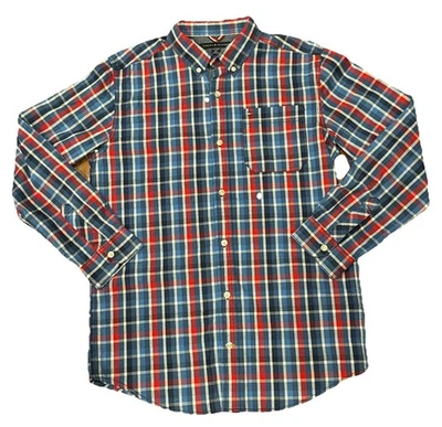 Boys Youth Tommy Hilfiger Red Blue Plaid Button Down Casual Dress Shirt Size XL - Image 1 of 4