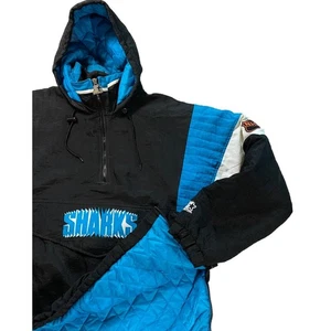Chaqueta De Colección Starter San Jose Sharks Para Hombre Grande 1/2 Cremallera NHL Puffer Años 90 - Imagen 1 de 11