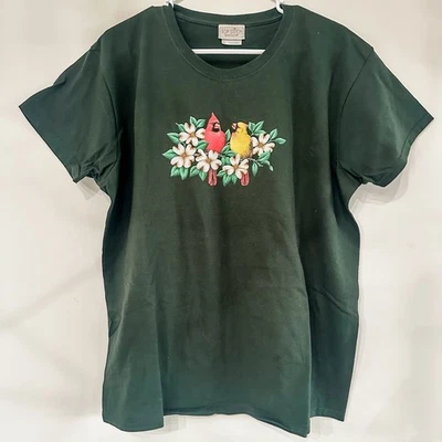 Women’s Top Stitch By Morning Sun Green Cardinals T Shirt Women’s XL Grannycore - Image 1 of 4