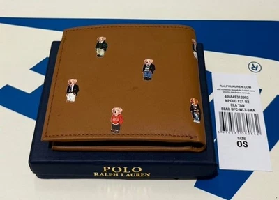 POLO RALPH LAUREN RALPH LAUREN MEN POLO BEAR BIFOLD COIN POCKET TRAVELLER WALLET TAN XMAS GIFT