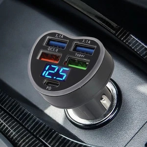 Chargeur Voiture Haute Qualit�� Chargeur Ports Adaptateur pour T��l��phone Porta - Photo 1 sur 12