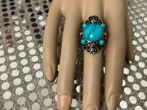 Anillo Western Piedra Turquesa Talla 7 - Imagen 1 de 3