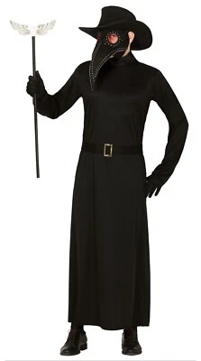 FIESTAS GUIRCA Kostüm + Maske Herren Pest Seuchen Arzt Doktor Krähe Mittelalter L 52-54