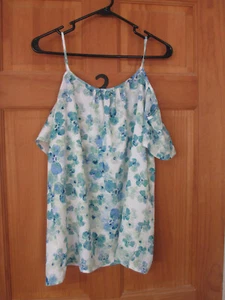 Women's Bass Lightweight Off The Shoulder Floral Top, Medium, GUC - Picture 1 of 6