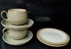 1980s Denby Camelot 2 x Trio Cups Saucers and Plates Stoneware