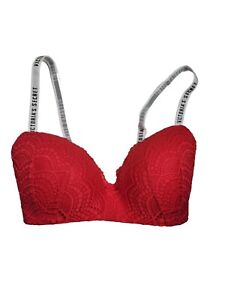 Victoria's Secret Bra Lined No Underwire Womems Size 32DDD Red Lace