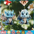 2 Stck Acryl Flying Dragon Baby 2D flache Weihnachtsbaumbehnge Ornament (#4) _