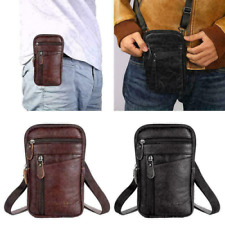 Men Leather Phone Pouch Belt Bag Shoulder Fashion Crossbody Waist Pack Handbag