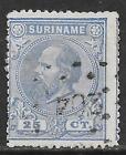 Surinam stamps 1873 NVPH 10aA  P.14 big holes  SHIFTED  CANC  VF
