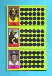 1981 Topps Scratch Off 3 in 1 OZZIE SMITH/GENE RICHARDS/JERRY REUSS SHARP!