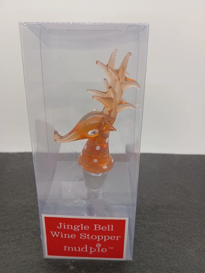 Tapón de vino botella de reno de vidrio Mudpie Foto 1 de 4