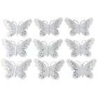 2,95x2,16 Zoll Helle weiße Schmetterlings patches  Hüte