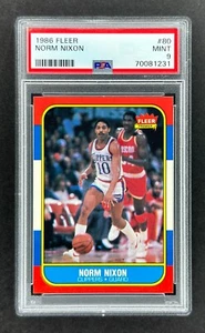 1986-87 Fleer #80 Norm Nixon (Clippers)    PSA 9 MINT    CENTERED!    NEW SLAB! - Picture 1 of 2