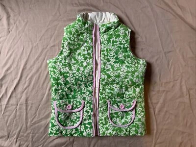 Chaleco Lilly Pulitzer Floral Abajo Reversible Verde Rosa Niñas Talla 12 Foto 1 de 4