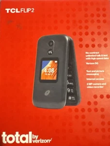 TCL Flip 2 | Total by Verizon | Dual Displays | 4GB 4G | Black - Picture 1 of 6