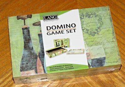 Double Six Domino Game Set Mexican Train  ... 2016 Lang Susan Winget Art on Box - Image 1 of 4