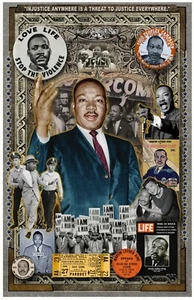 Martin Luther King Tribute Poster - 11x17" - Vivid Colors / Deep Blacks - Picture 1 of 4