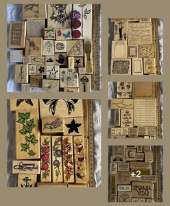 Large Rubber Wood Stamp Lot Various Sizes and Brands (STA002) - Picture 1 of 7