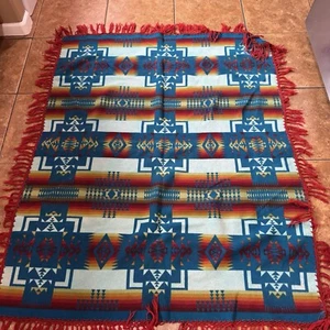 VTG Pendleton Woolen Mill Beaver State Robes Shawls  60 "X 64" Blanket Fringe - Picture 1 of 2