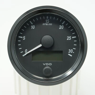 VDO Singleviu Tachometer 3 15/16in 3000 U/Min LCD Hour Meter Ebz - Image 1 of 4