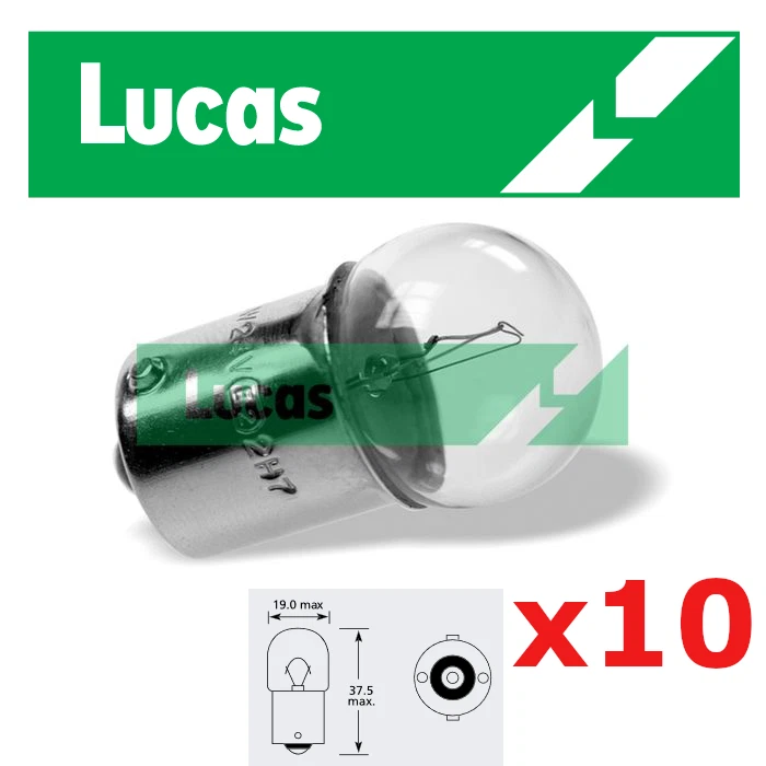 Lucas - 12v 10w BA15s R10W SCC - 245 - Light Bulb - Side, Tail, Parking x10 - Image 1 of 1