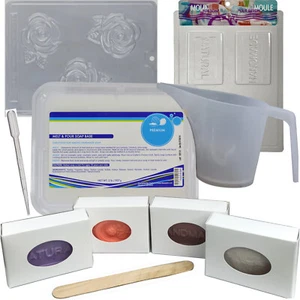 Soap Making Kit Melt & Pour Supplies: 2 LB Goats Milk Base, Molds, Fragrance - Picture 1 of 4