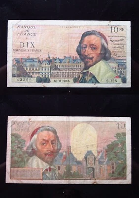 France 10 Nouveaux Francs 1960 P142 h3352 Banque Francaise Banknote Money - Image 1 of 3
