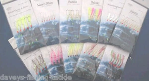 1 SABIKI RIG BOAT SEA FISHING LURE LIVE BAIT SAND EEL HERRING MACKEREL FEATHERS - Picture 1 of 20