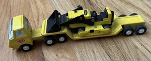 "Mini camión Tonka años 70 remolque Low Boy con cargador juguete de acero prensado 11""" - Imagen 1 de 15