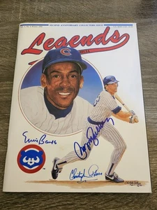 Chicago Cubs Ernie Banks & Ryne Sandberg Signed Legends W/Vintage Ticket Signed! - Picture 1 of 9