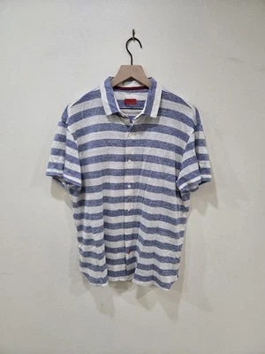 Isaia Napoli Linen Silk Striped Casual Button Up Shirt 42 Men's Size Large - Image 1 of 4