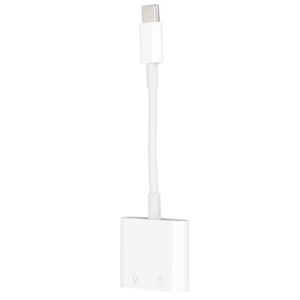 2 In 1 Dual Typ C Kopfhörer Lade Konverter Adapter Splitter Schnell W CHP - Zdjęcie 1 z 24