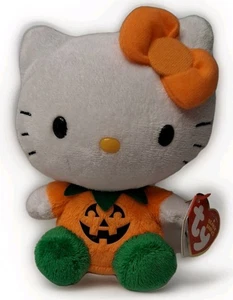 TY Hello Kitty 6 Zoll Kürbis Plüsch 2012 Beanie Stofftier Halloween Kinder - Bild 1 von 6