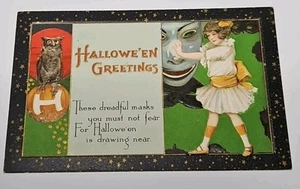 Unused Antique Halloween Greetings Postcard Samual Schmucker Joun Winsch - Picture 1 of 8