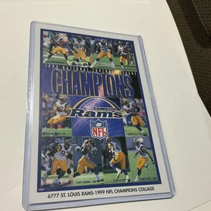 Vintage St. Louis Rams "1999 Super Bowl Champions" Poster Promo Kurt Warner 4x6 - Bild 1 von 4