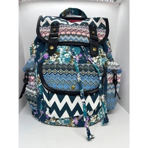 Neu ohne Etikett Stone Mountain Rucksack Blumenmuster Patchwork Druckknopfverschluss verstellbare Riemen  - Bild 1 von 8