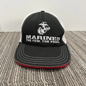 Marines The Few The Proud Snapback Trucker Hat Black OS Mesh Back Unionwear USA - Picture 1 of 11