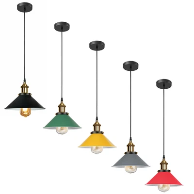 LEDSONE Ceiling Pendant Light Fitting Cone Shape Industrial Metal Hanging Retro Lamp