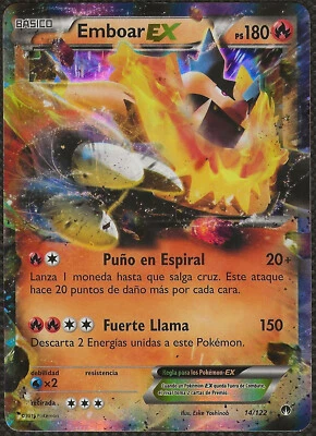 Pokemon EMBOAR EX 14/122 XY Break Point Flambirex Spanish Es NM/Ex - Bild 1 von 2