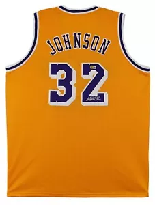 Magic Johnson Authentic Signed Yellow Pro Style Jersey BAS Witnessed 2 - Picture 1 of 3
