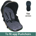 Jillyraff Padded  Seat Liner to fit egg pushchairs in Grey Suedette fabric